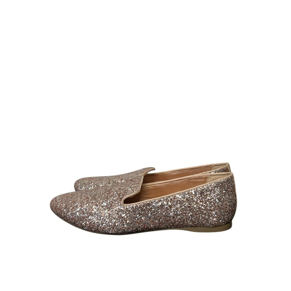 Birdies The Starling Glitter Loafer Flats Rose Gold Pink Sparkle Slip On 8.5 - Picture 4 of 9